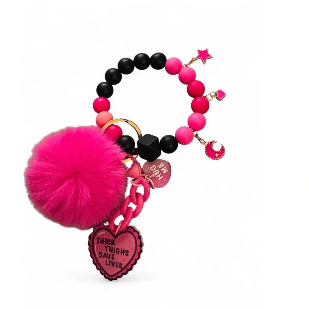 Thick Thighs Save Lifes Women’s Silicone Beaded Keychain
